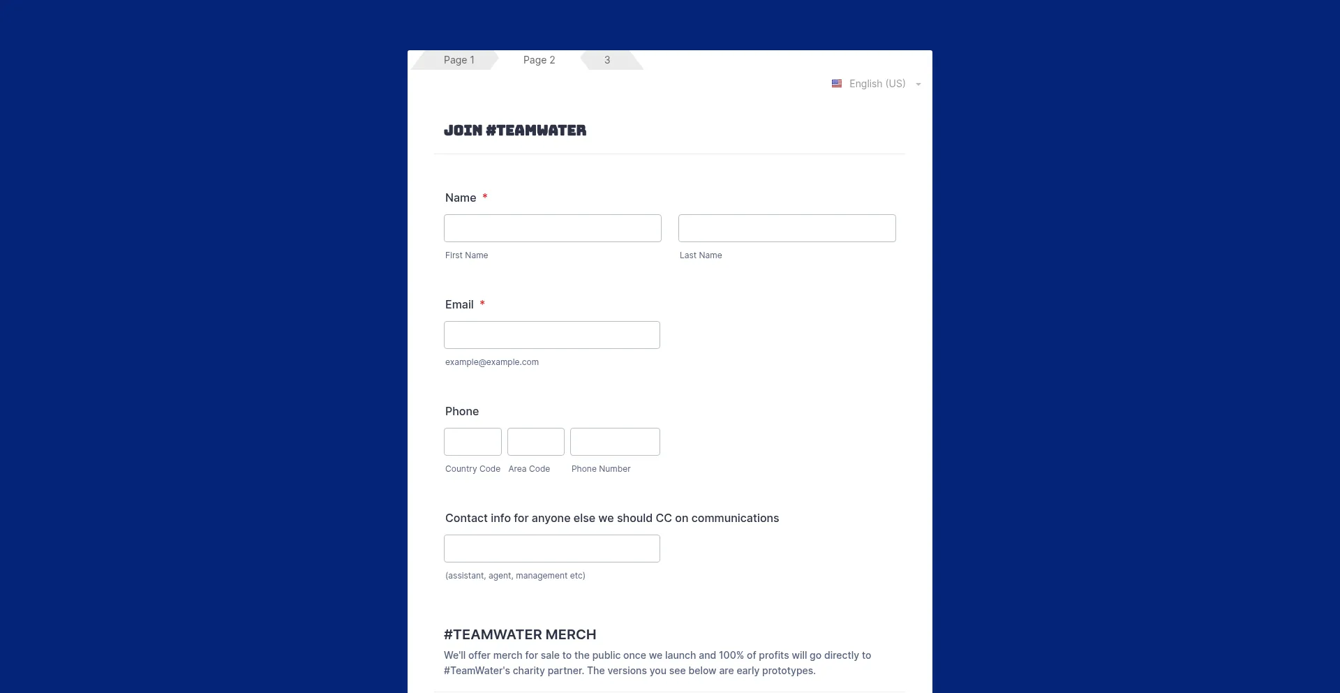 Website screenshot of Creators.teamwater.org