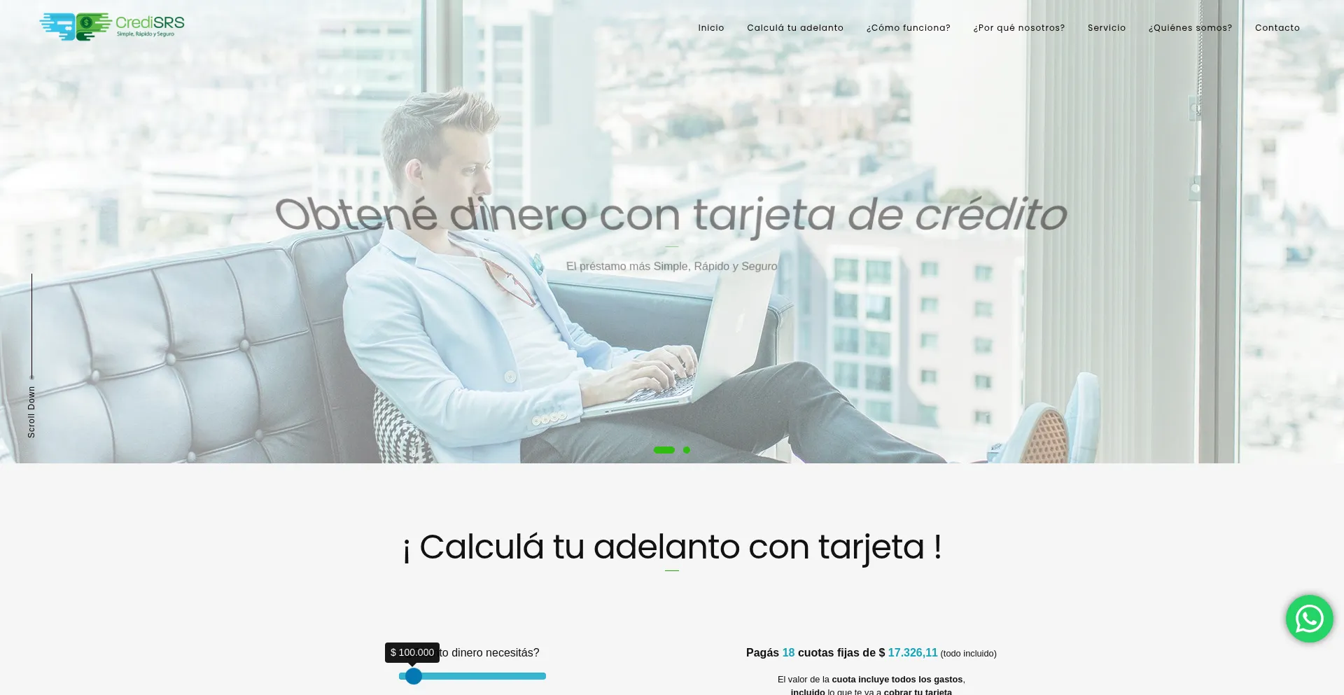 Website screenshot of Credisrs.com