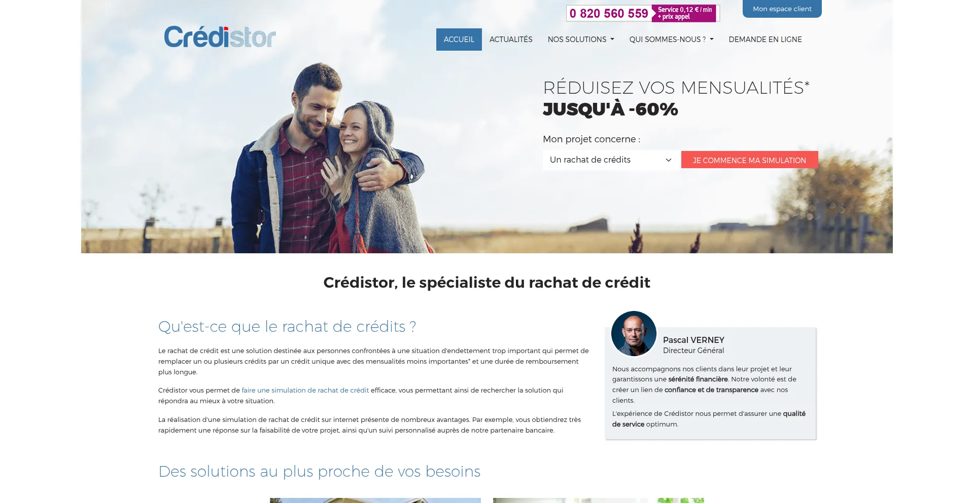 Website screenshot of Credistor.com