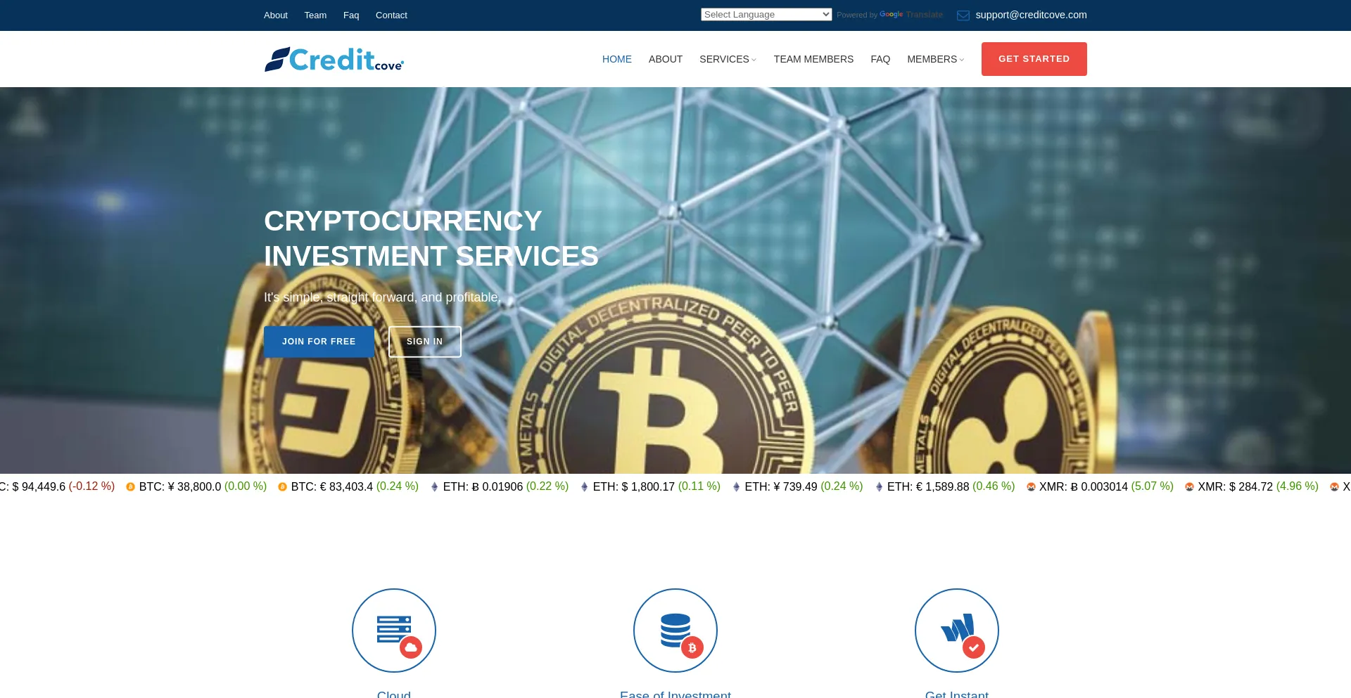 Website screenshot of Creditcove.com