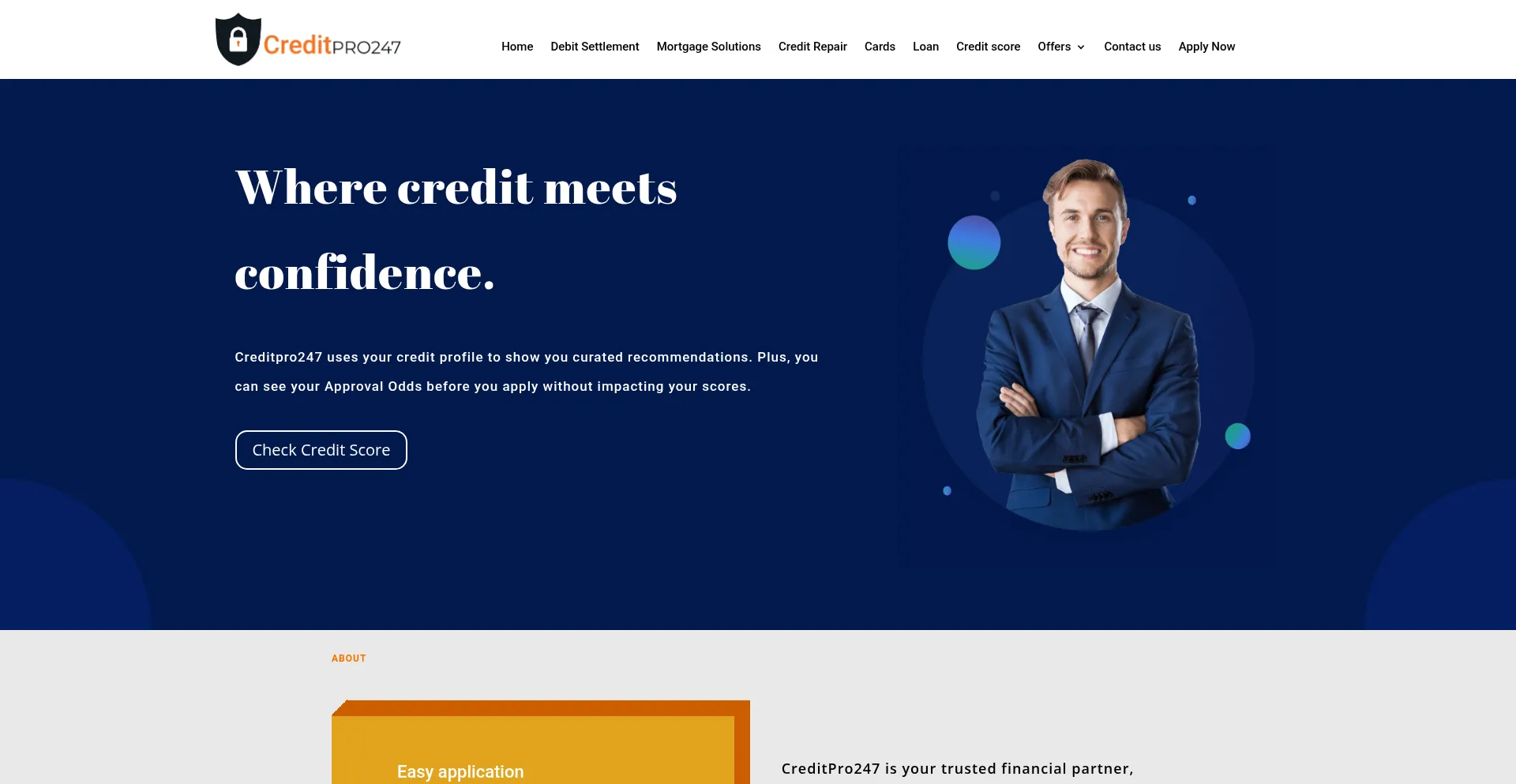 Website screenshot of Creditpro247.com