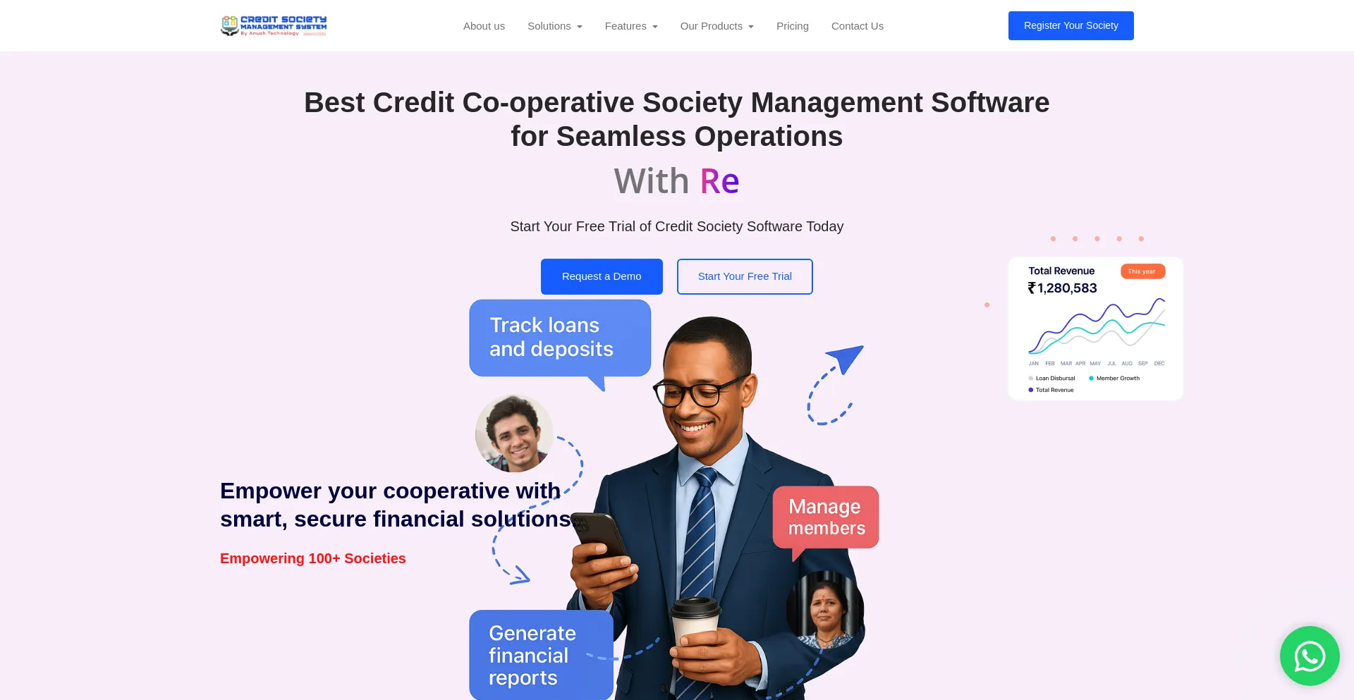 Website screenshot of Creditsociety.in