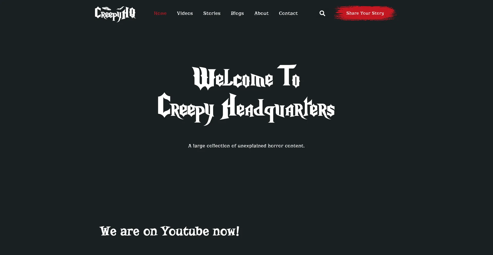 Website screenshot of Creepyhq.com