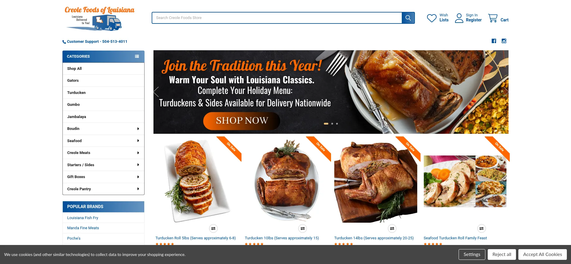 Website screenshot of Creole.net