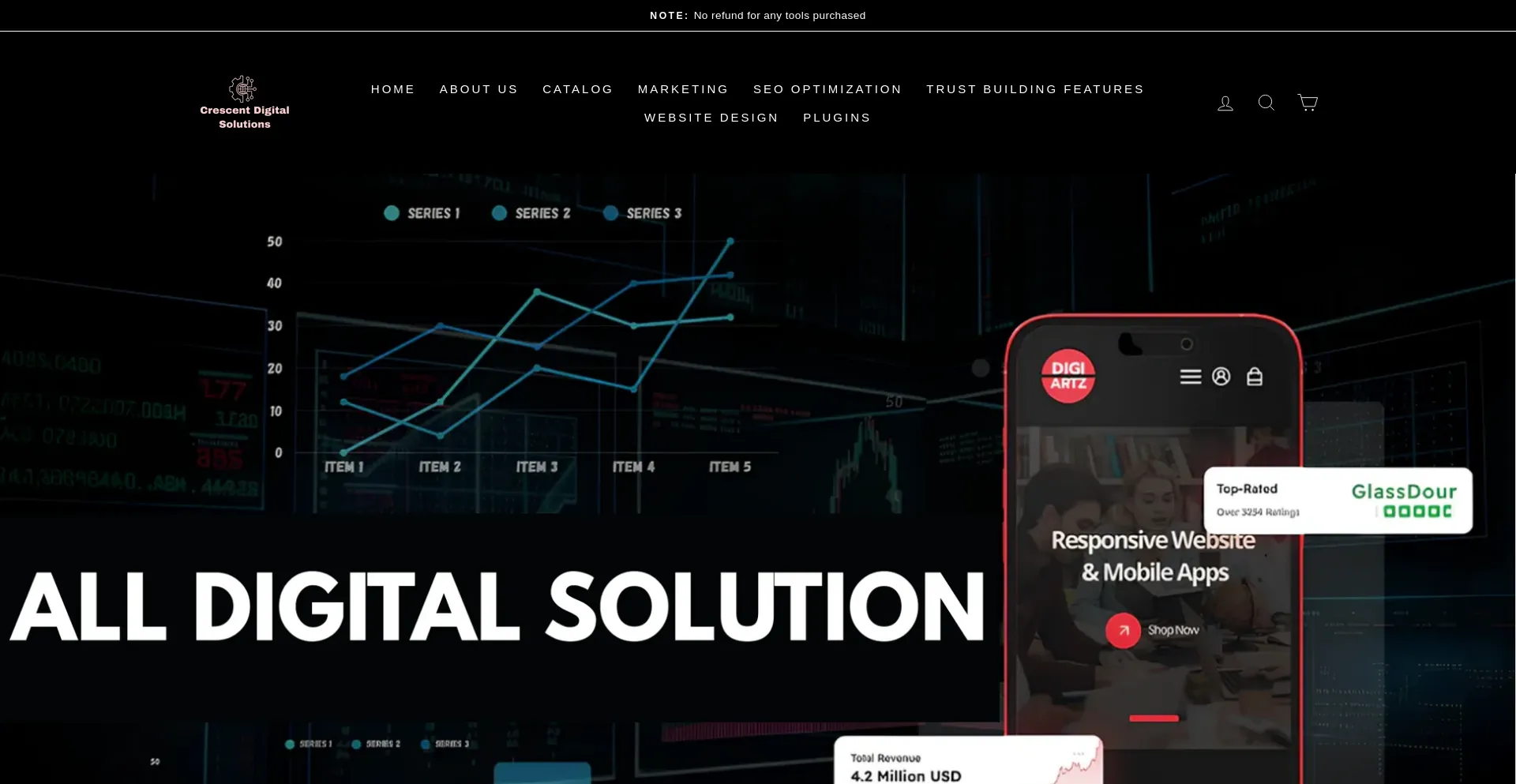 Website screenshot of Crescentdigitalsolutions.store