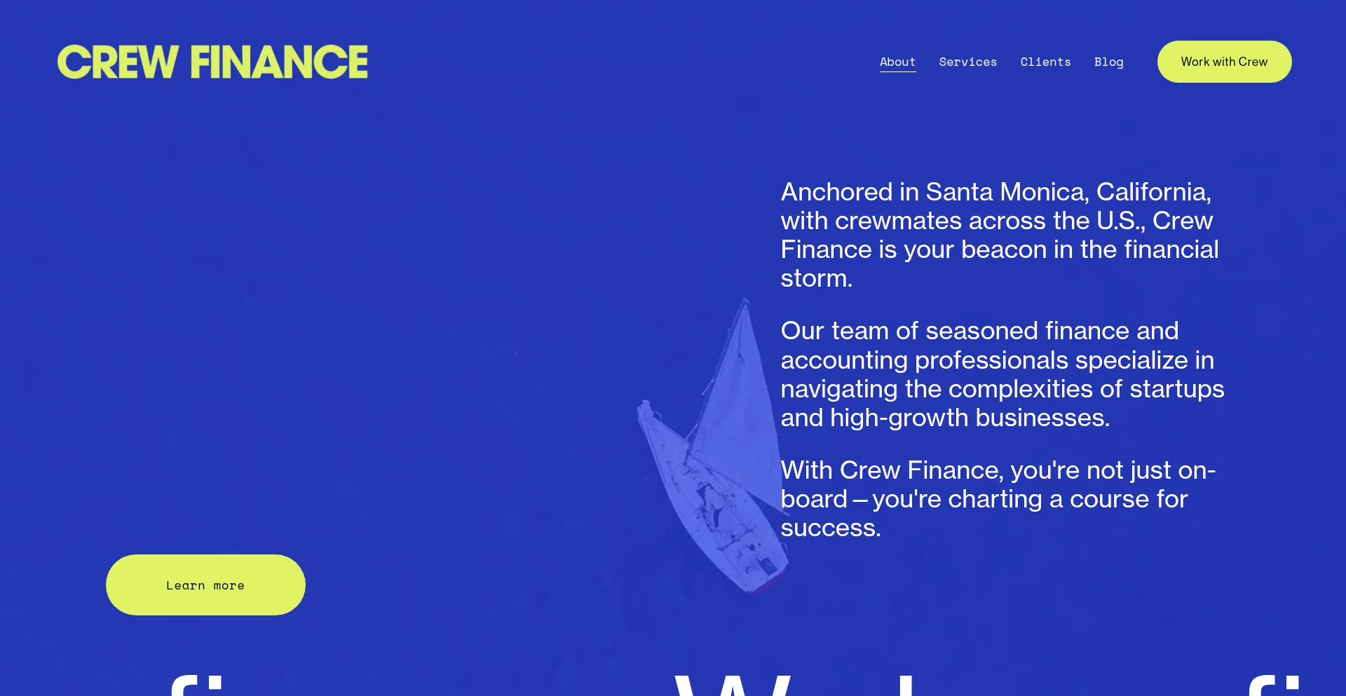 Website screenshot of Crewfinance.com