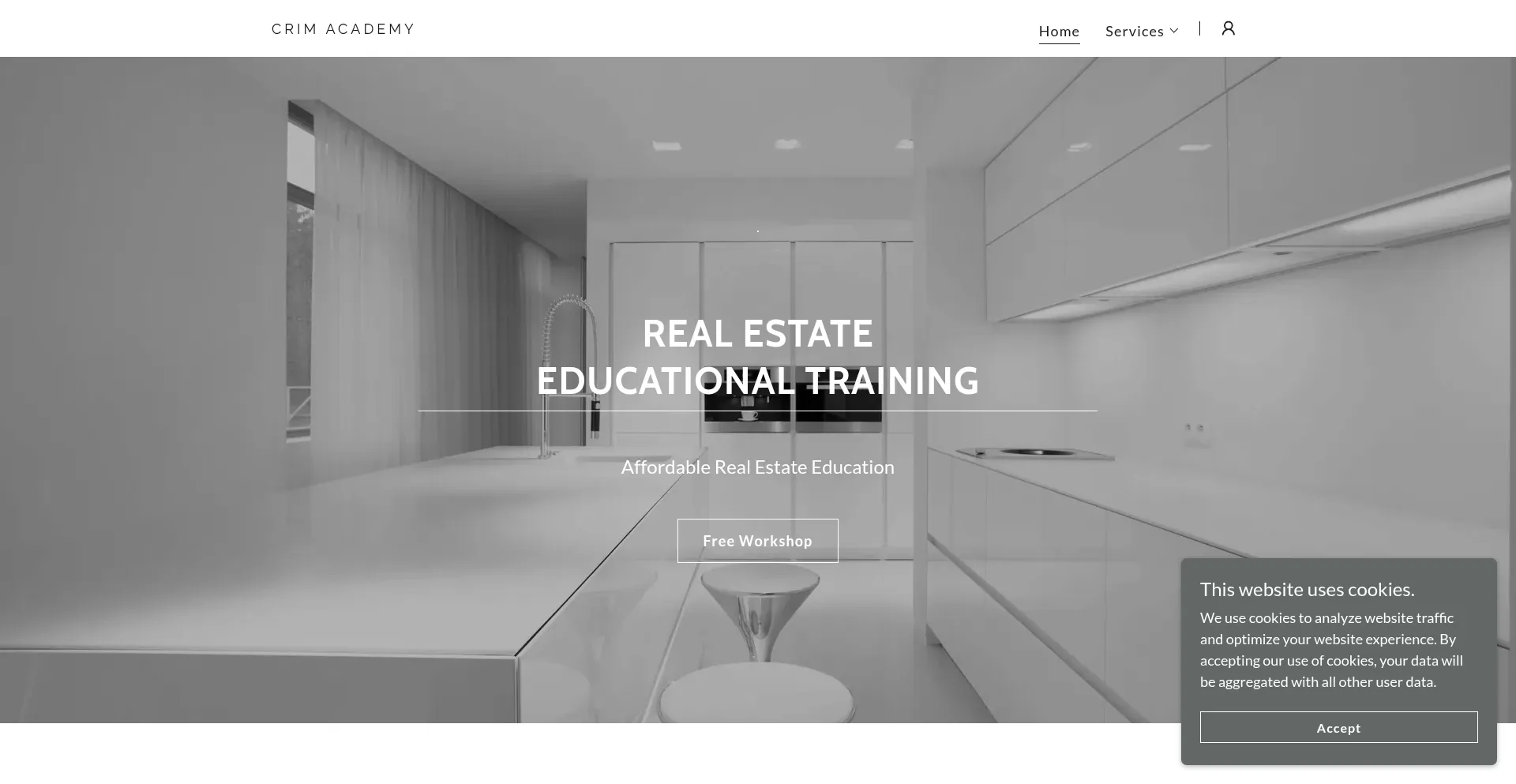 Website screenshot of Crimacademy.com