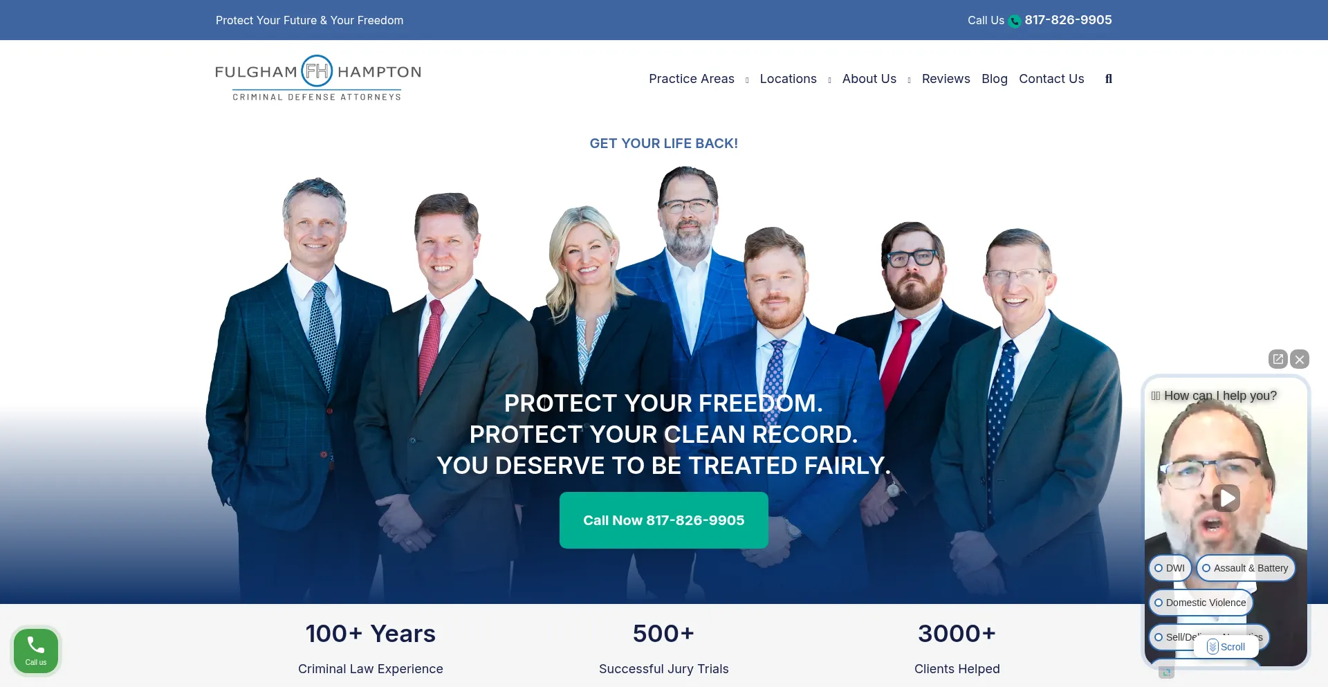 Website screenshot of Criminalattorneyfortworth.com