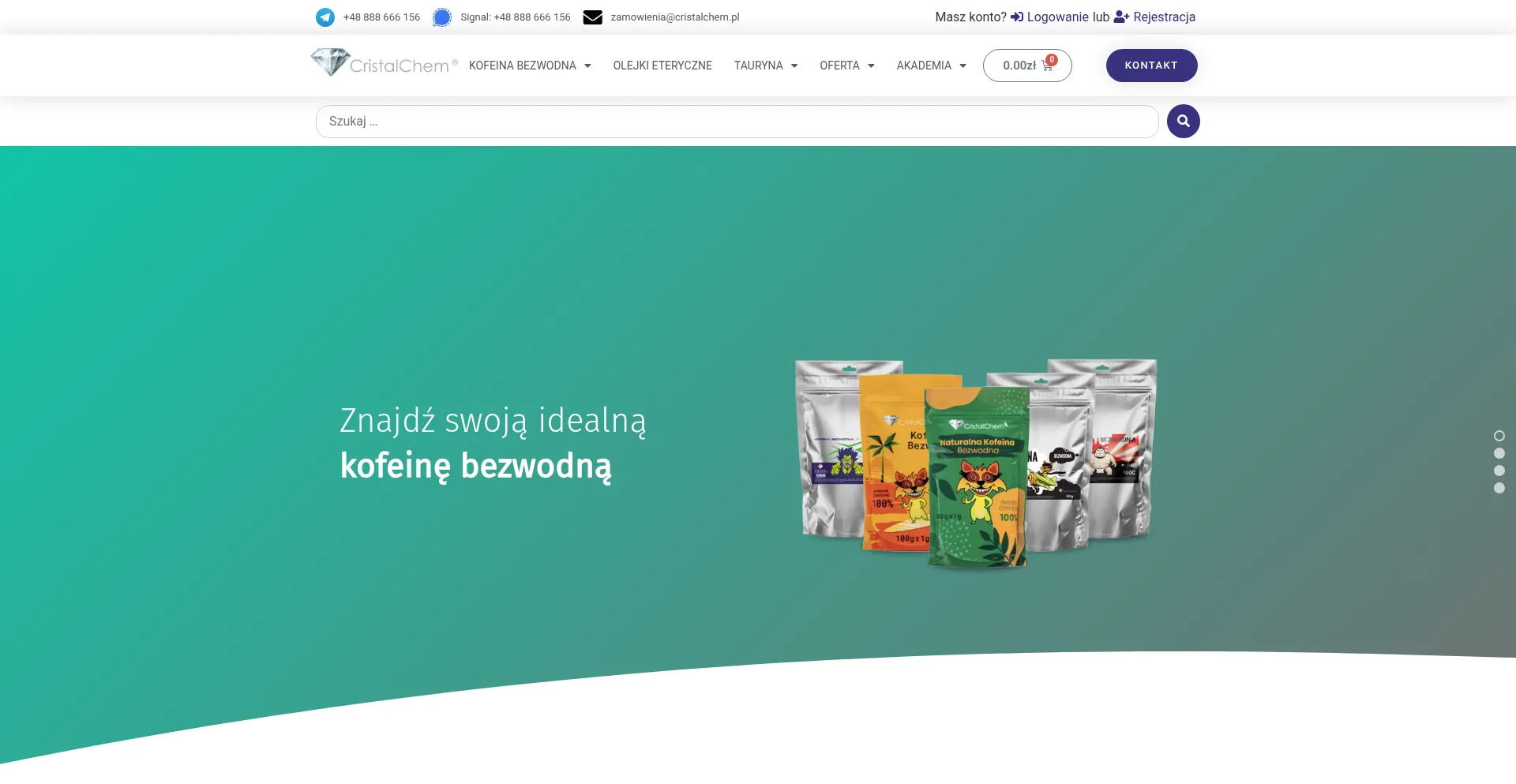 Website screenshot of Cristalchem.pl