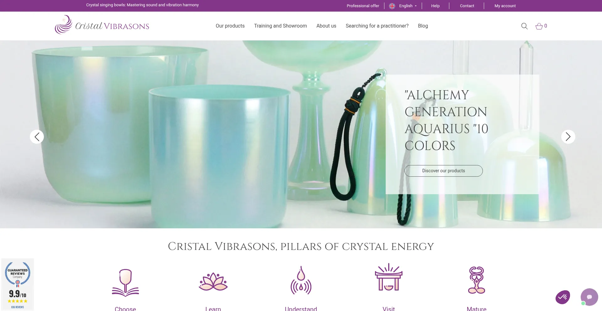 Website screenshot of Cristalvibrasons.com