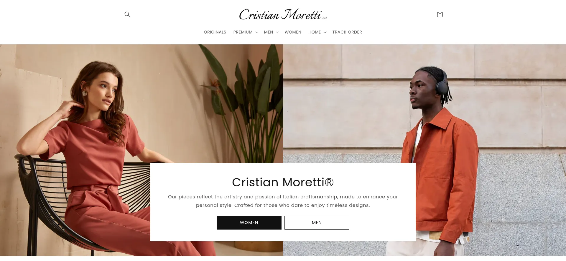 Website screenshot of Cristianmoretti.com