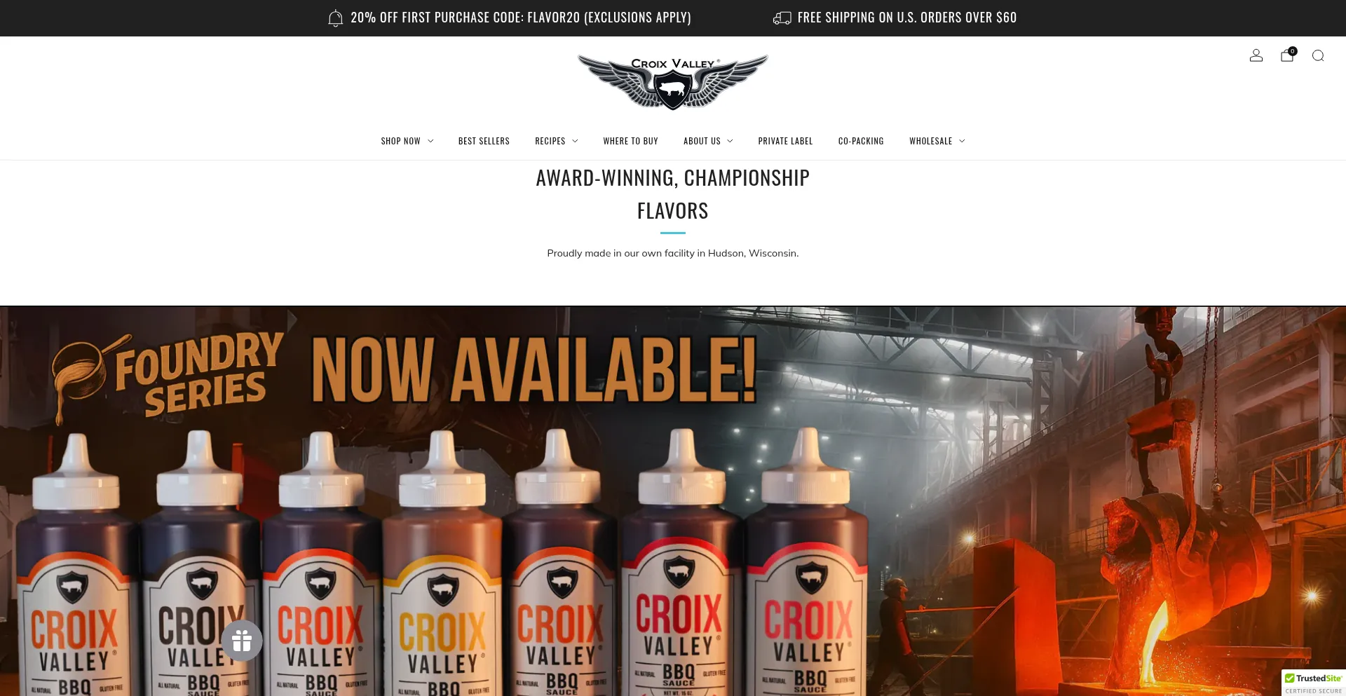Website screenshot of Croixvalleyfoods.com