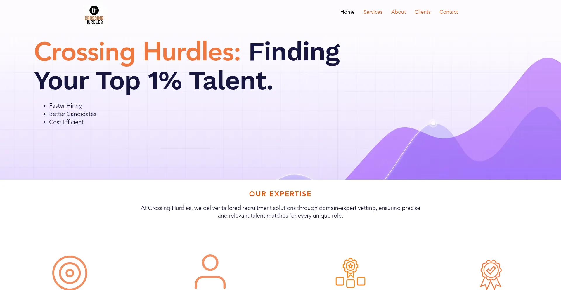 Website screenshot of Crossinghurdles.com