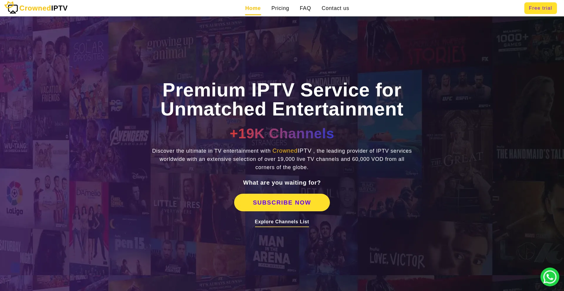 Website screenshot of Crownedstream.com