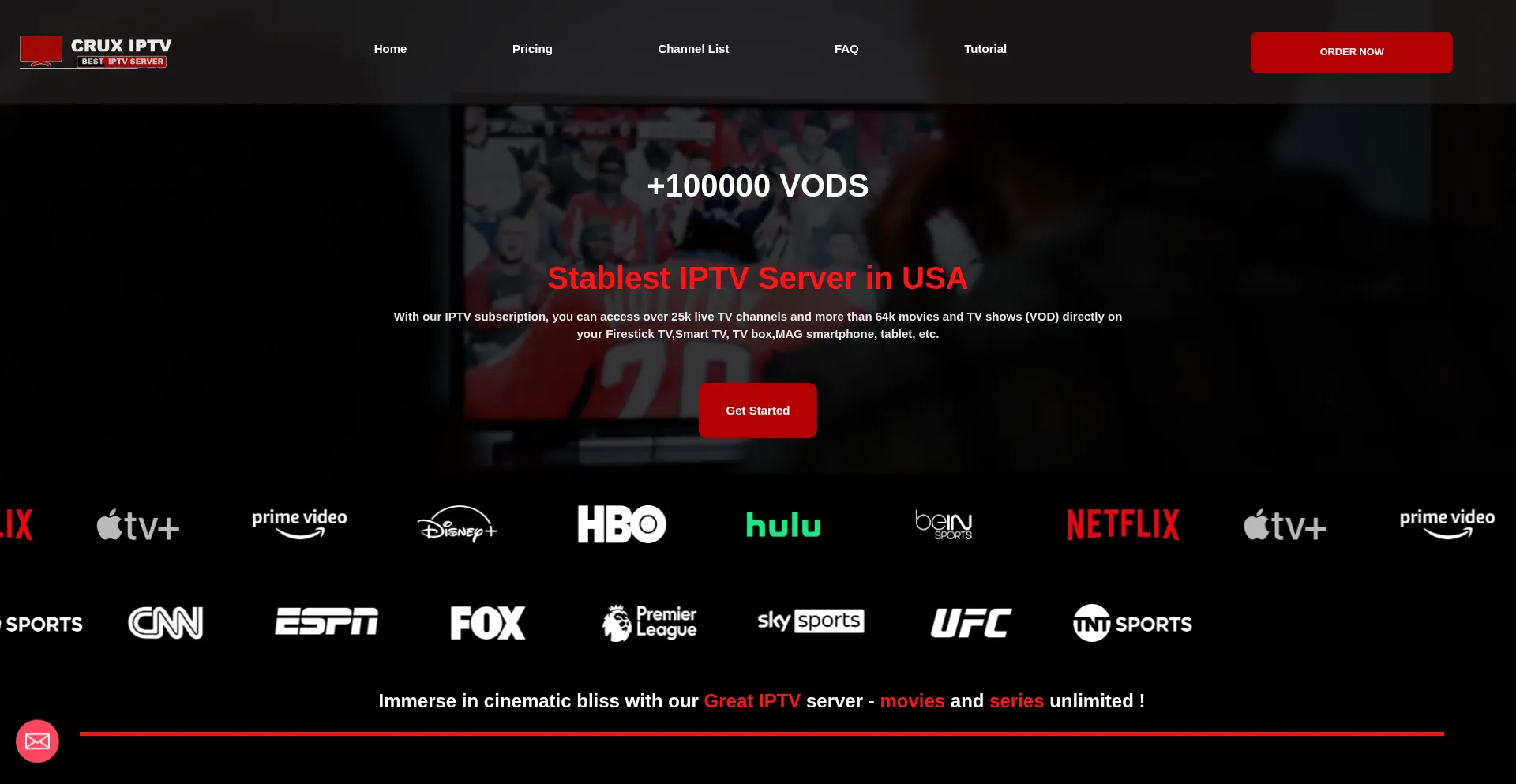 Website screenshot of Cruxiptv.com
