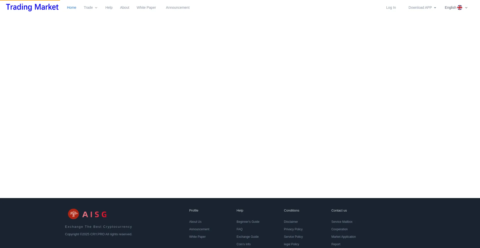 Website screenshot of Cry.pro