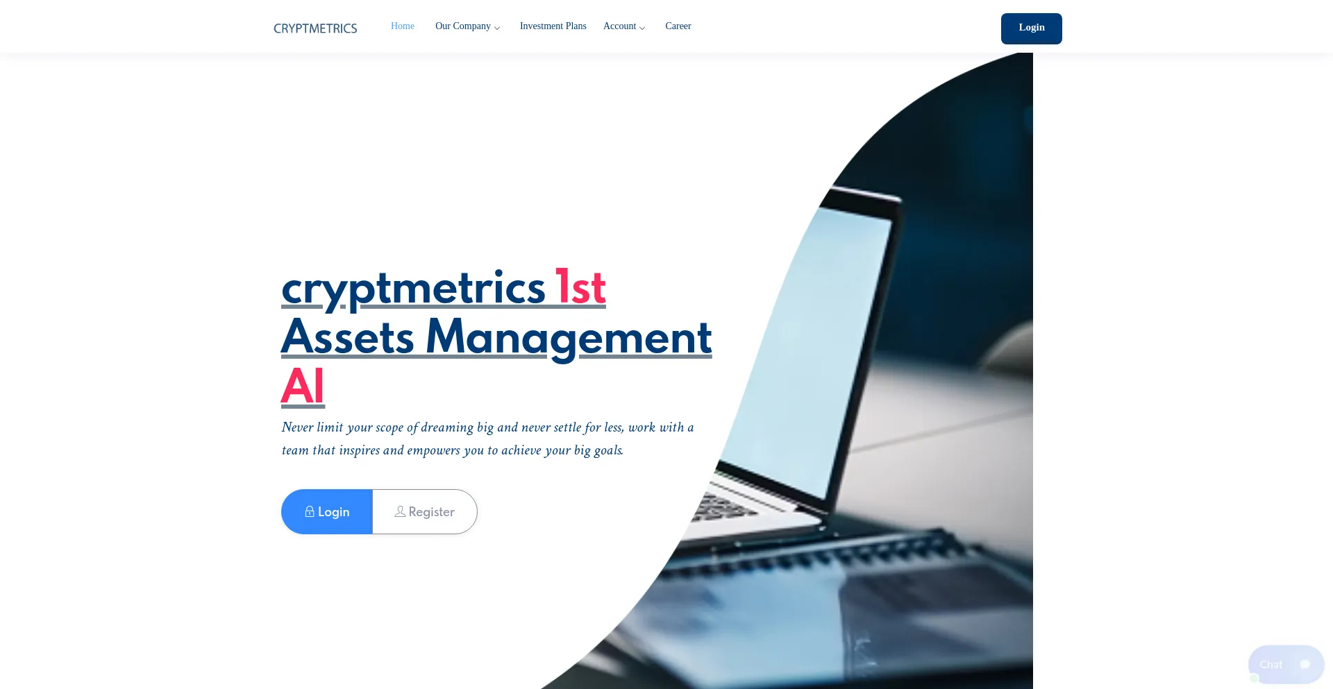 Website screenshot of Cryptmetric.net