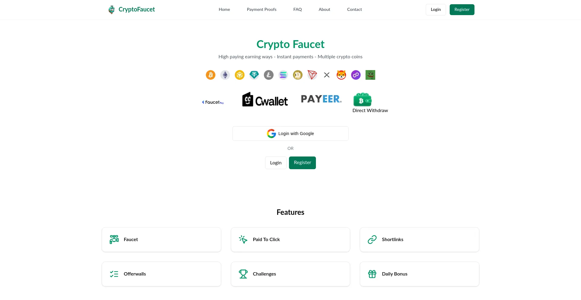 Cryptofaucet.one Screenshot