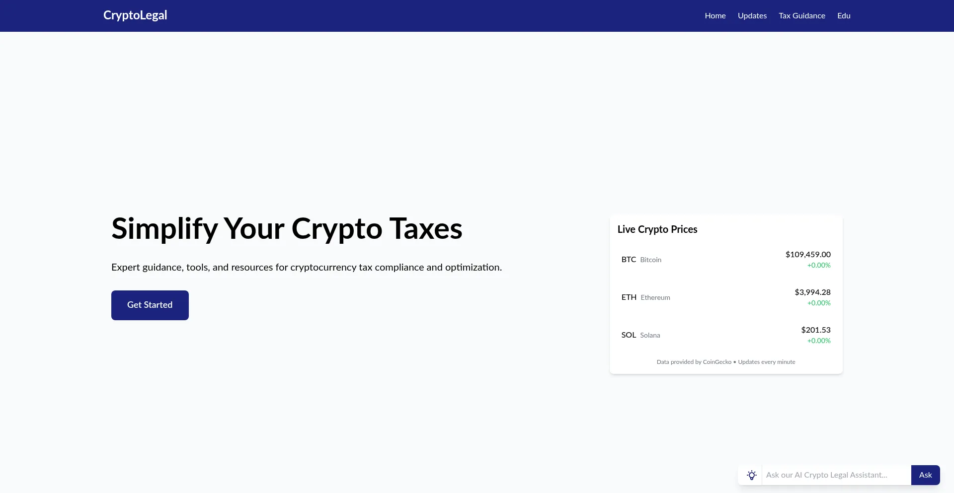 Cryptolegal.com Screenshot