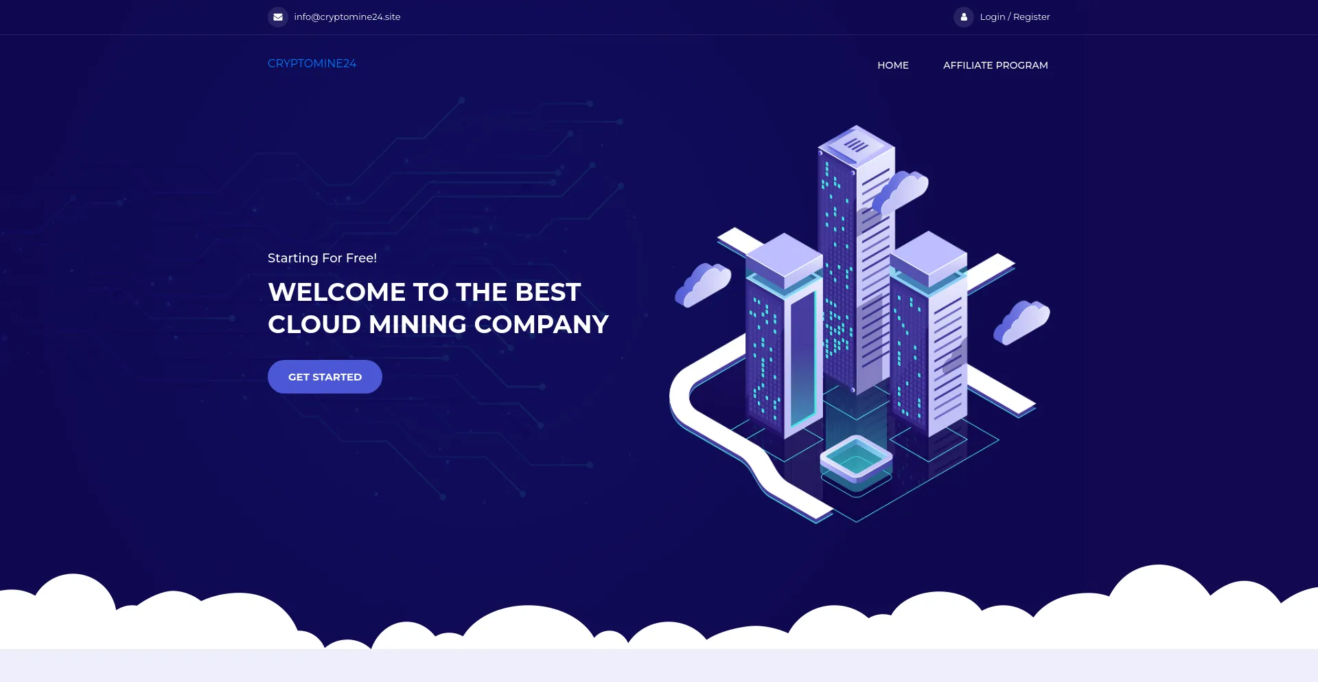 Website screenshot of Cryptomine24.site