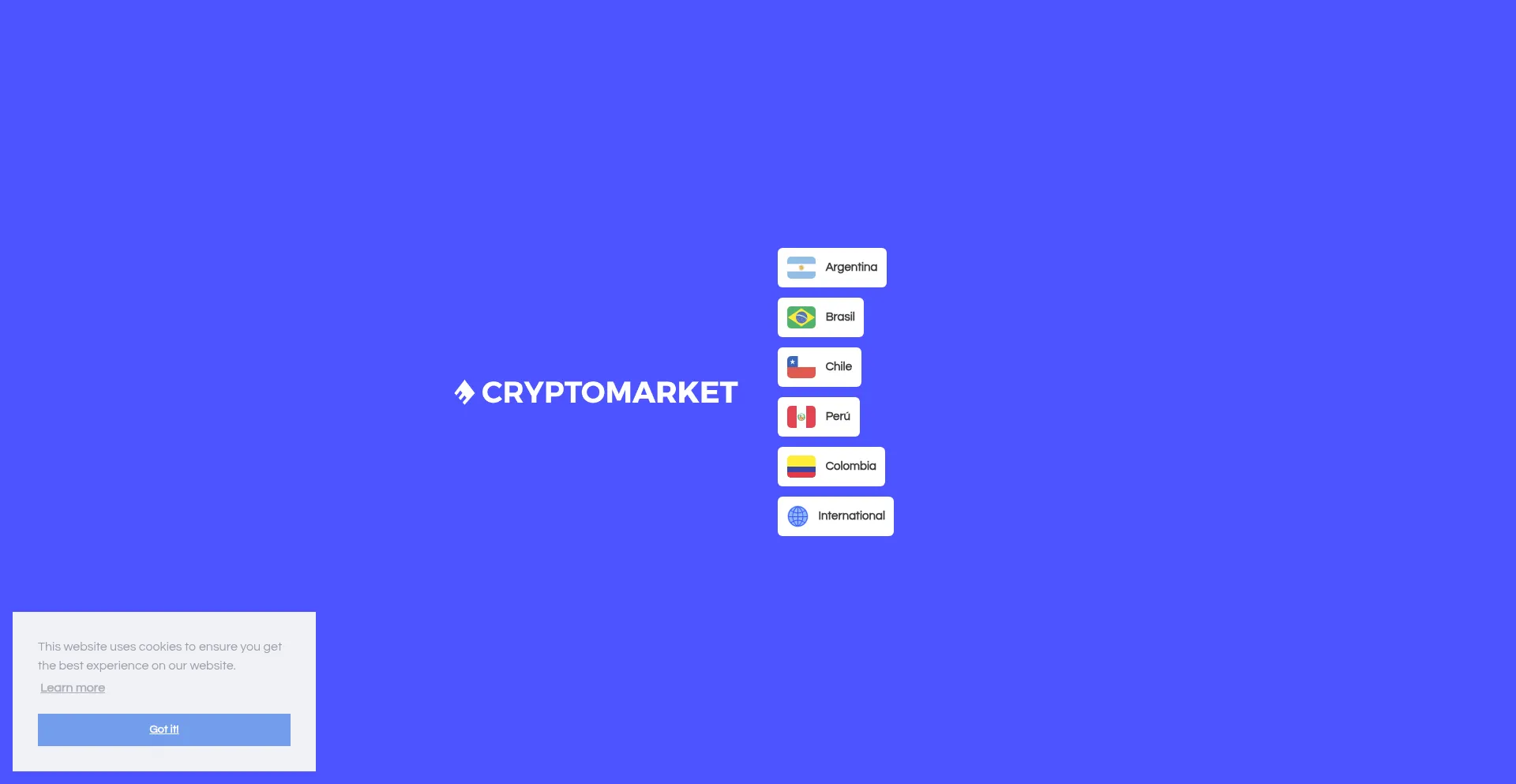 Website screenshot of Cryptomkt.com