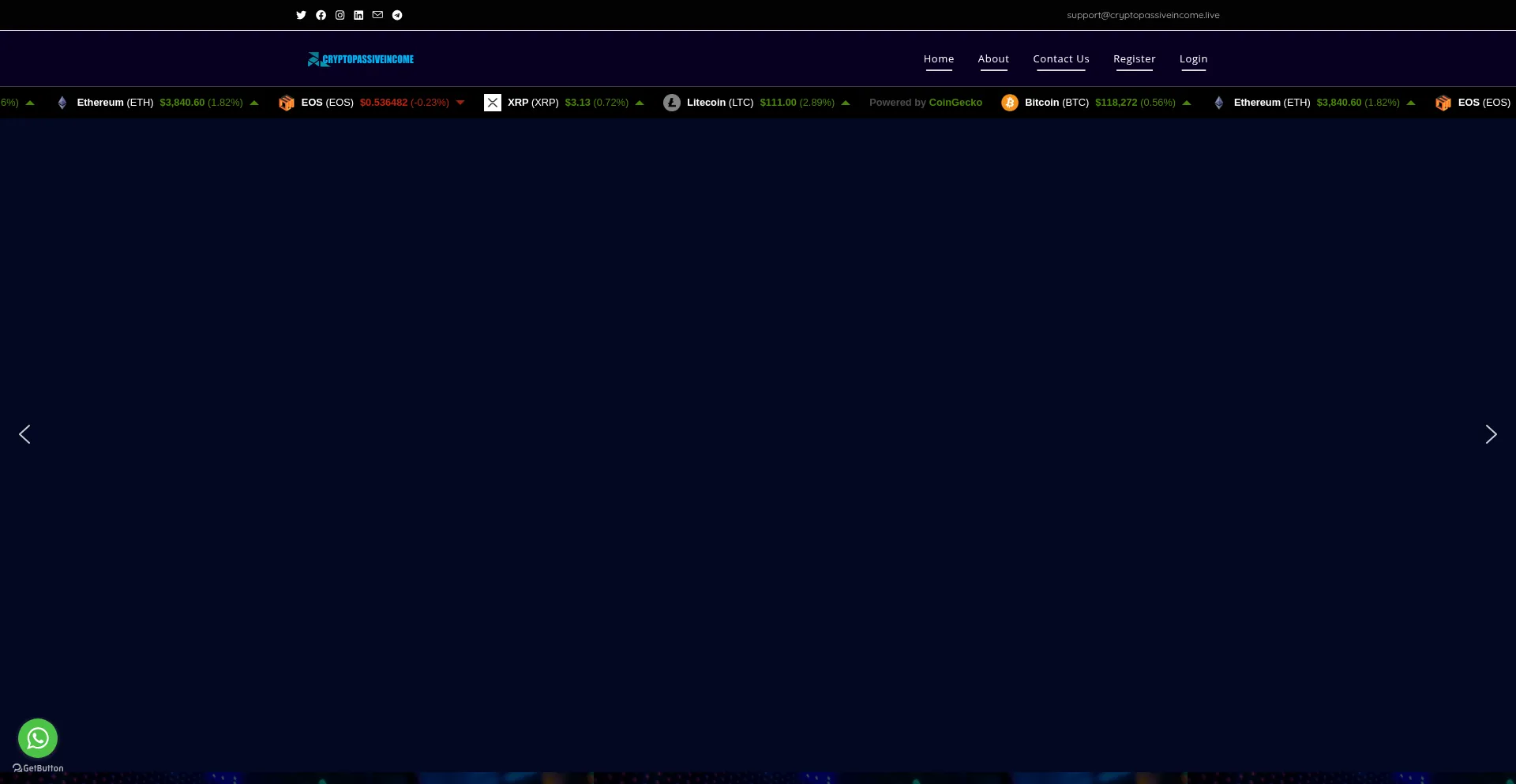 Website screenshot of Cryptopassiveincome.live
