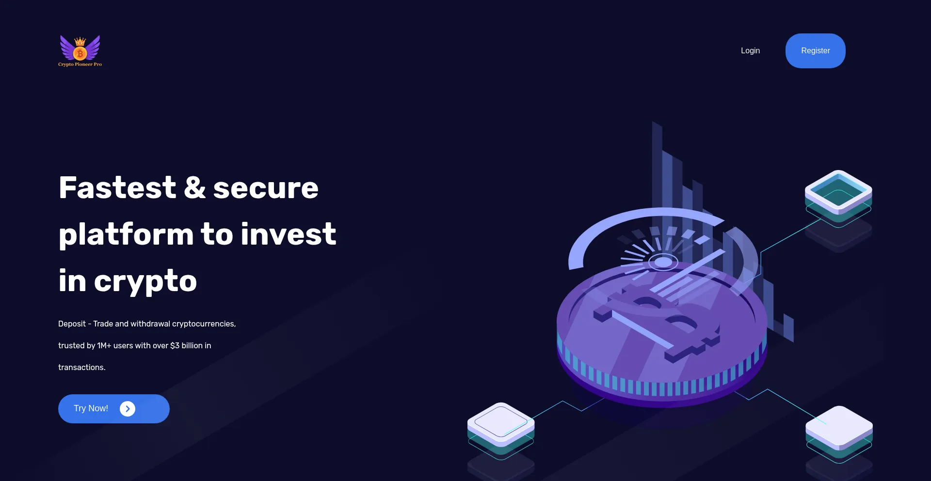 Website screenshot of Cryptopioneerproo.com