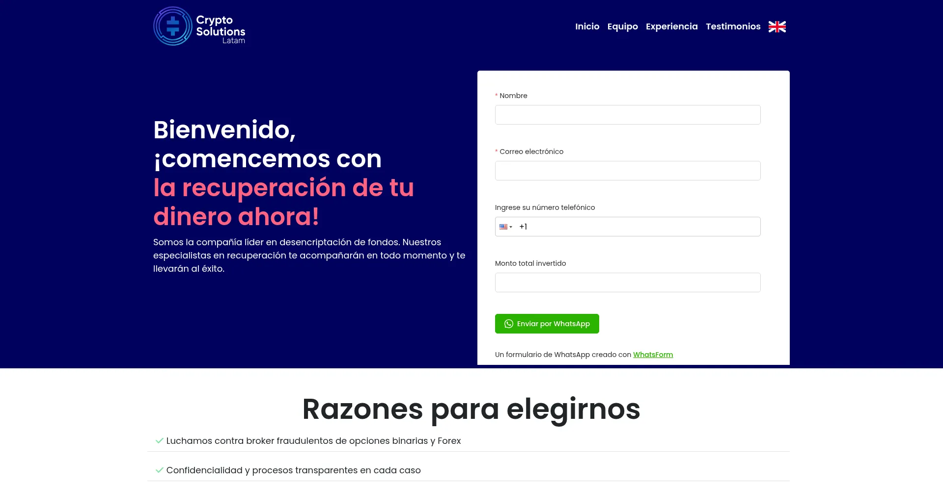 Cryptosolutionslatam.com Screenshot