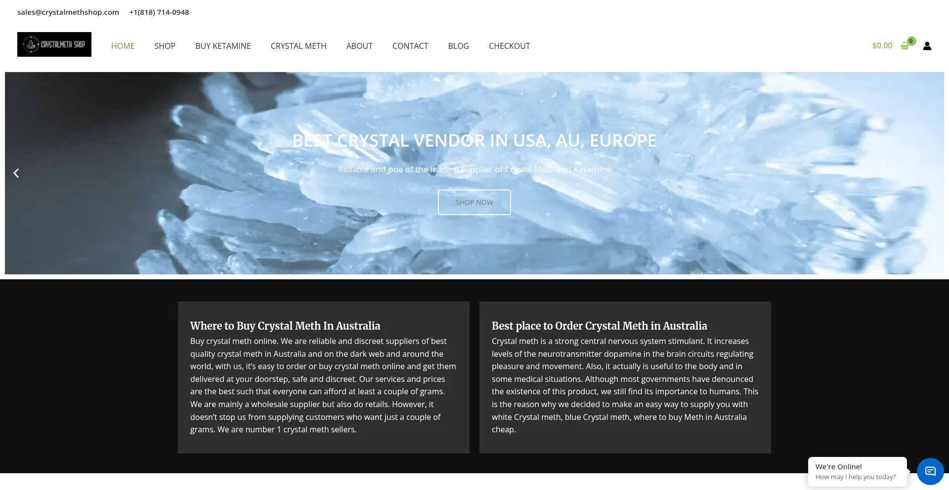 Crystalmethshop.com Screenshot
