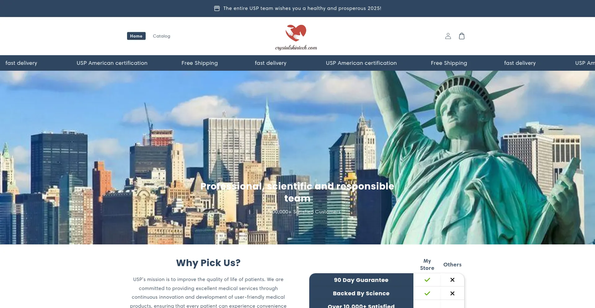 Website screenshot of Crystalskintech.com