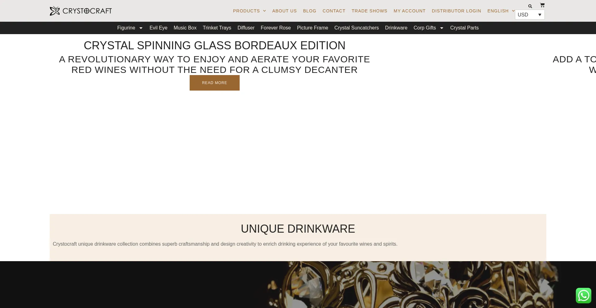 Website screenshot of Crystocraft.com