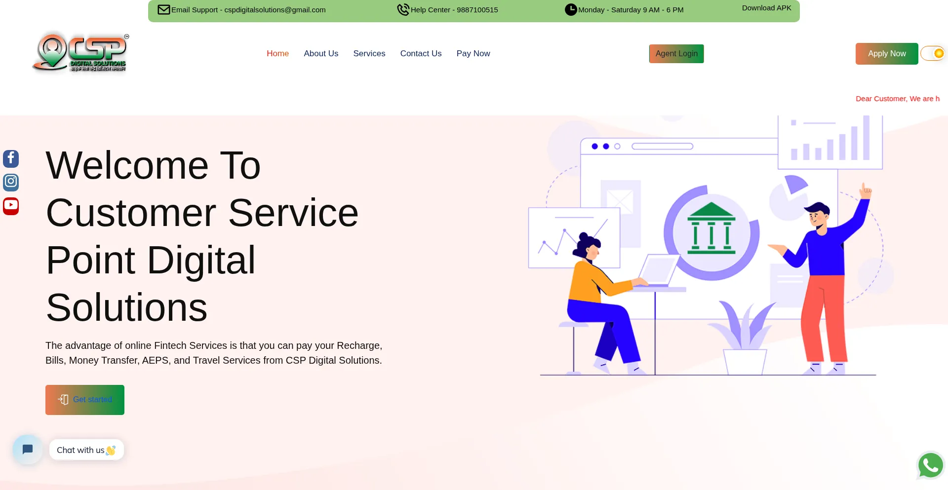 Website screenshot of Cspdigitalsolutions.in