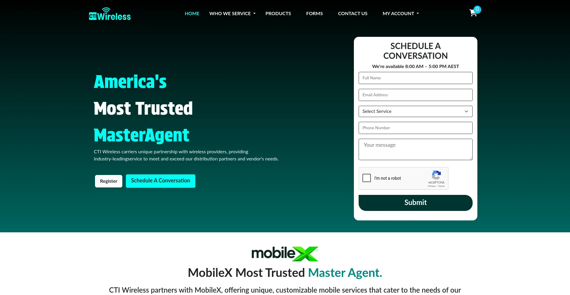 Website screenshot of Ctiwirelessgroup.com