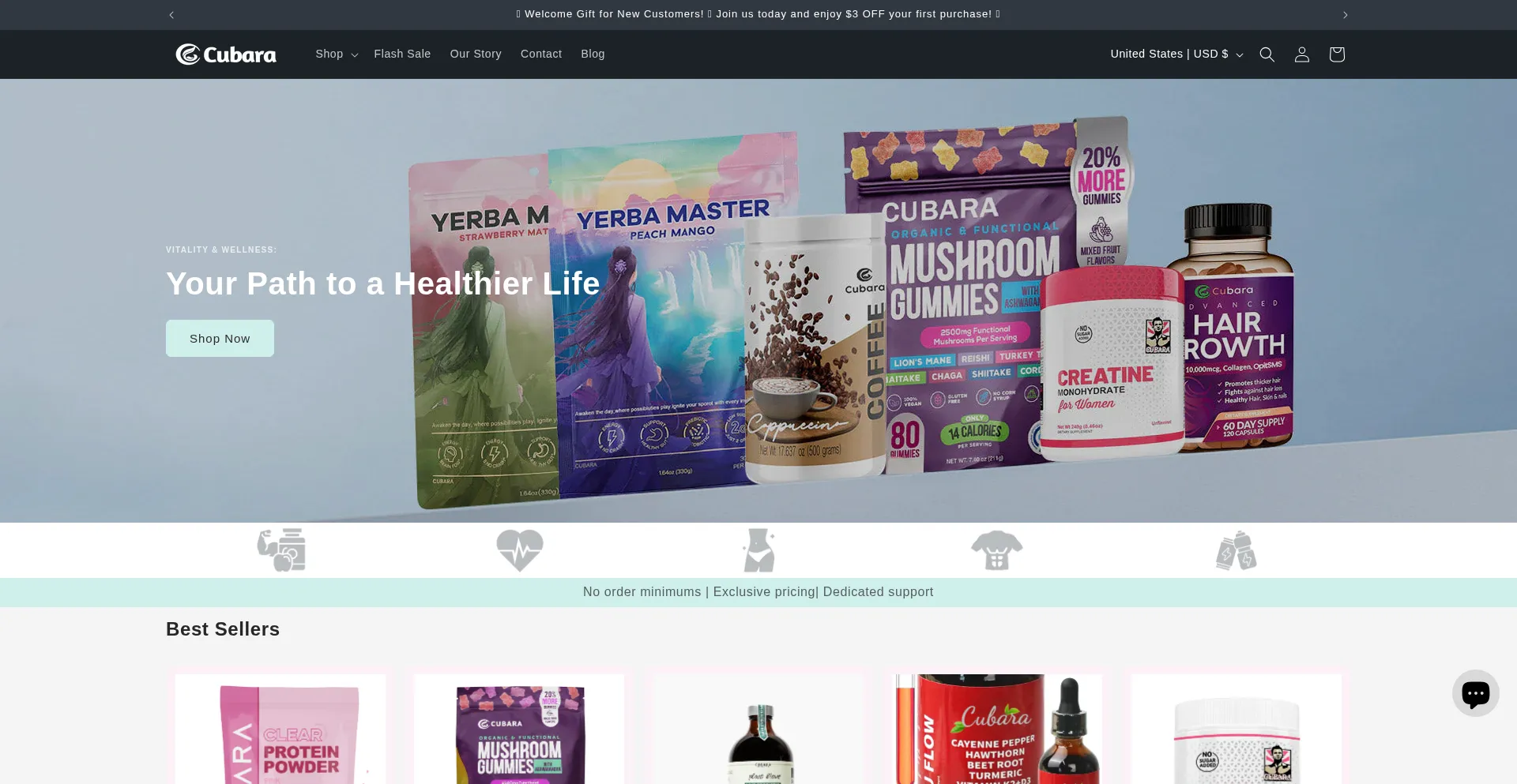 Website screenshot of Cubaraofficial.com