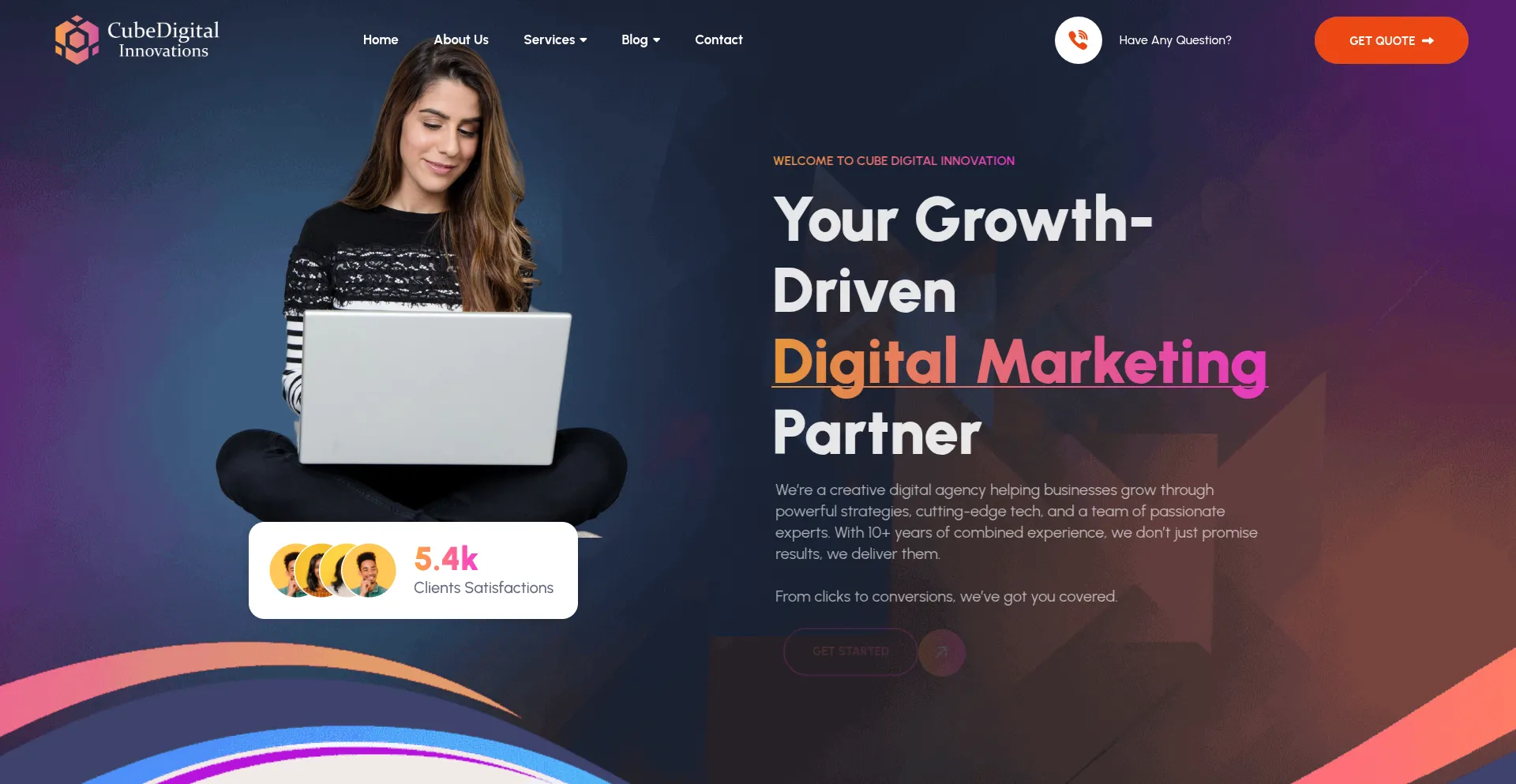 Website screenshot of Cubedigitalinnovations.com