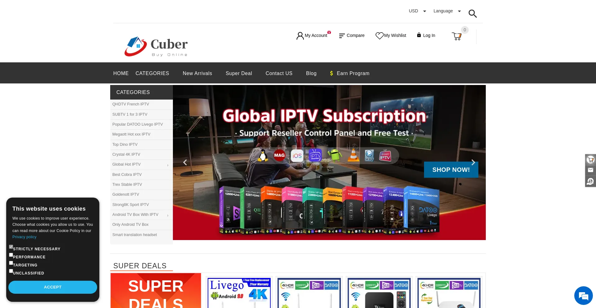 Website screenshot of Cuberbuy.com
