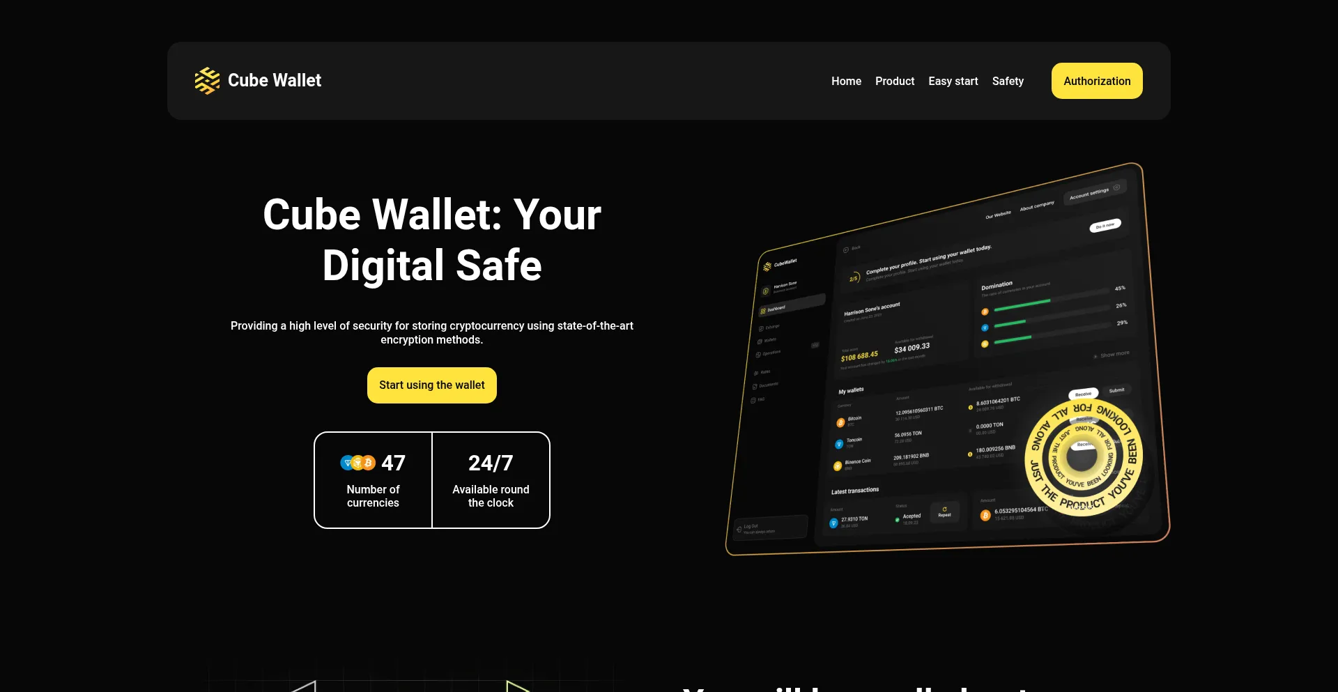 Website screenshot of Cubewallet.net