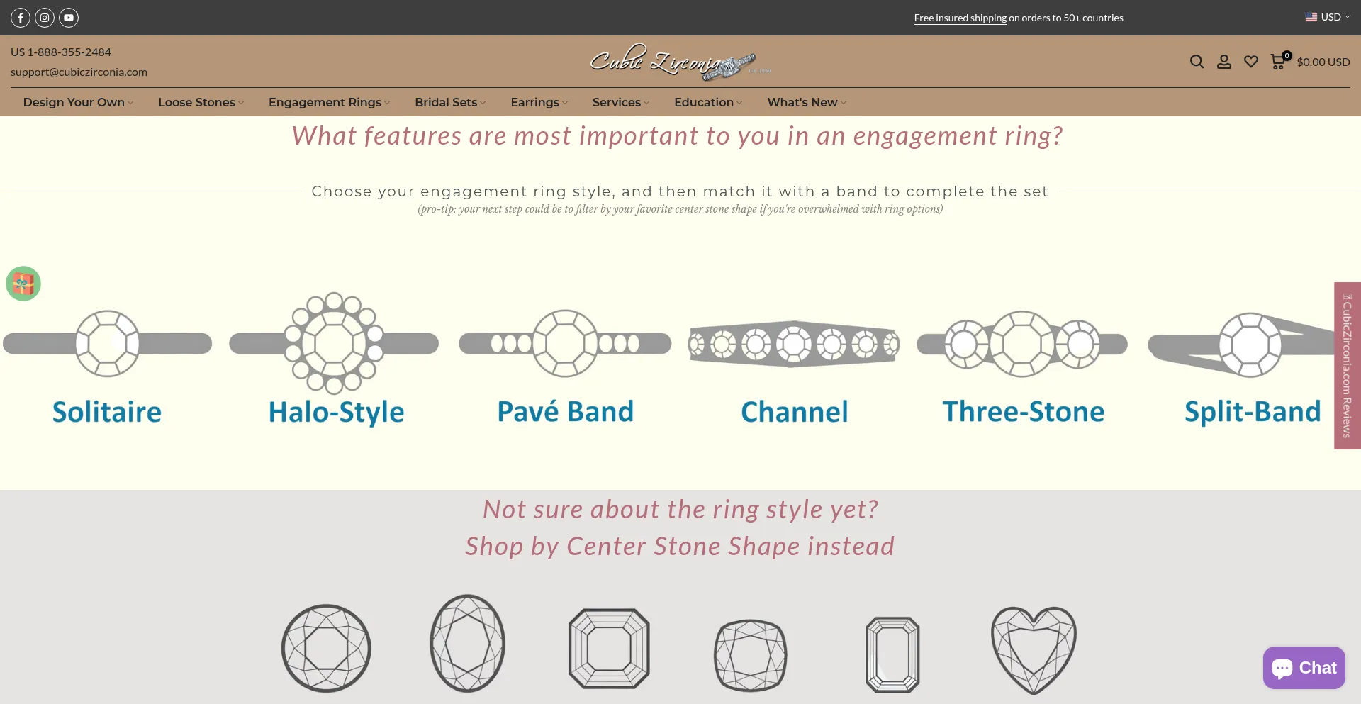 Website screenshot of Cubiczirconia.com