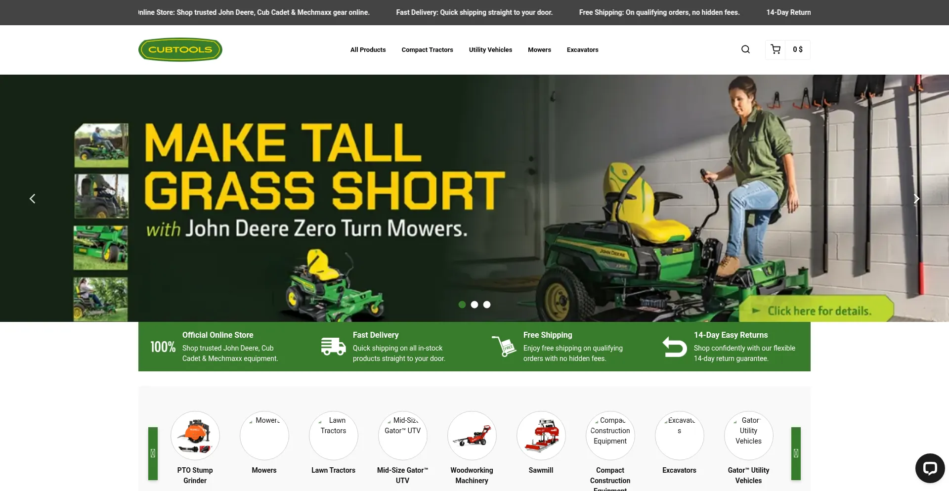 Website screenshot of Cubtools.com