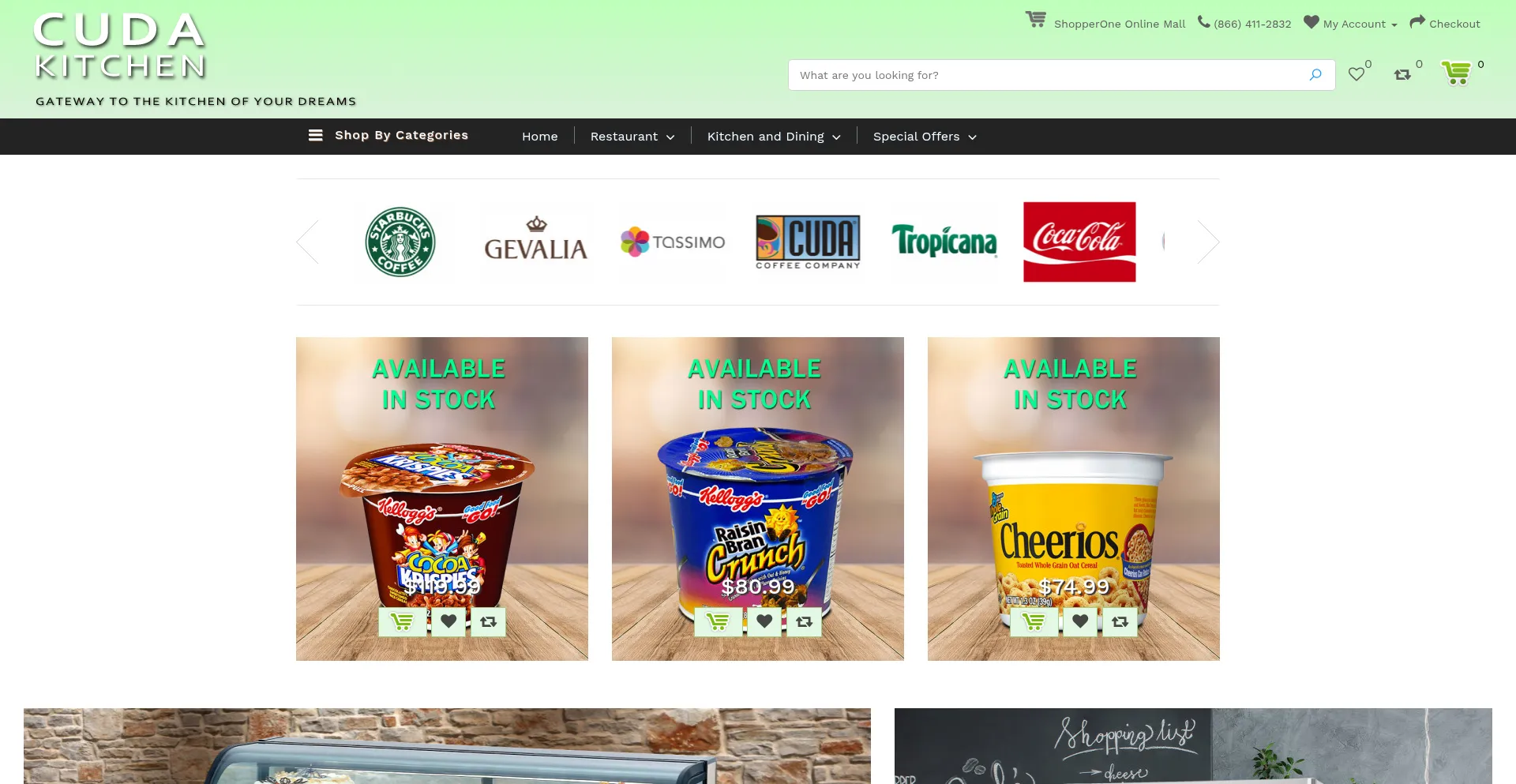 Website screenshot of Cudakitchen.com
