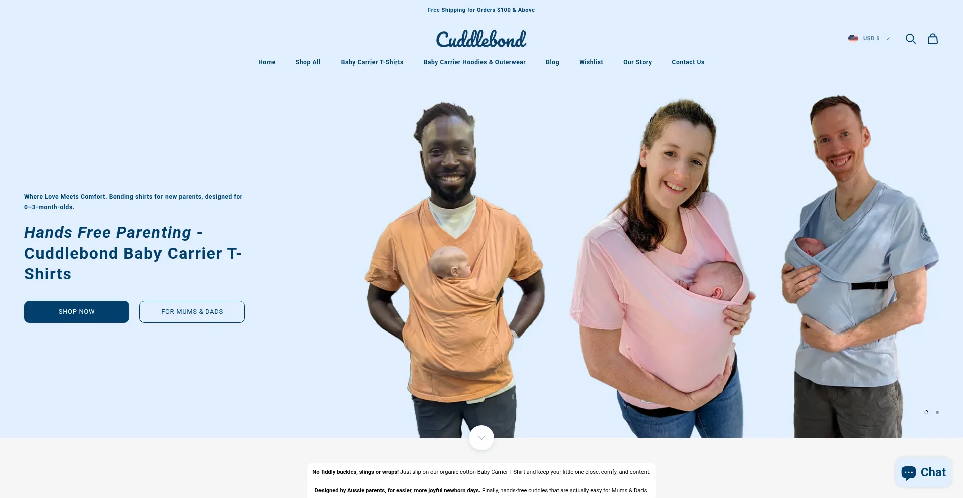 Website screenshot of Cuddlebond.com.au