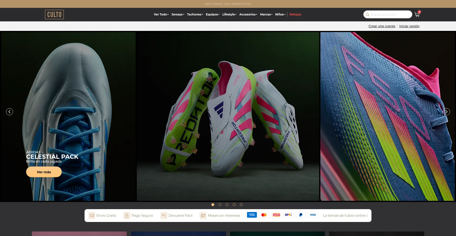 Website screenshot of Cultofutbol.com