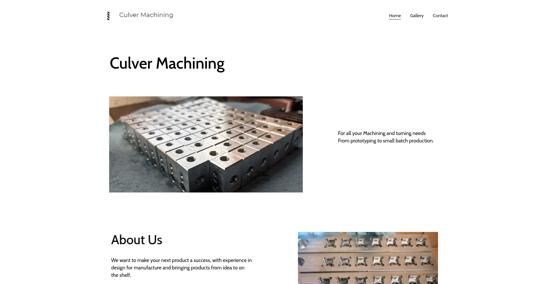 Website screenshot of Culvermachining.com