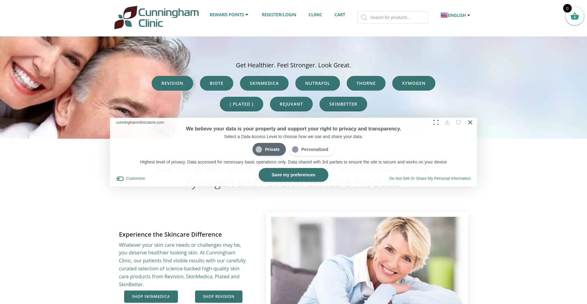 Cunninghamclinicstore.com Screenshot