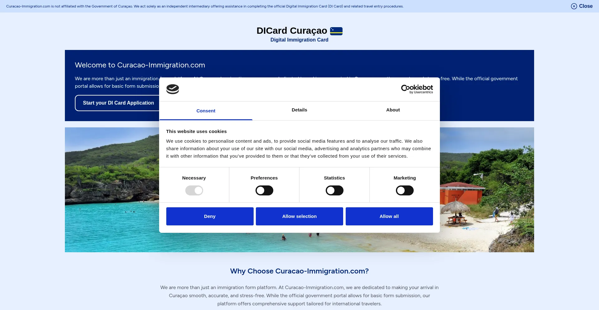 Curacao-immigration.com Screenshot