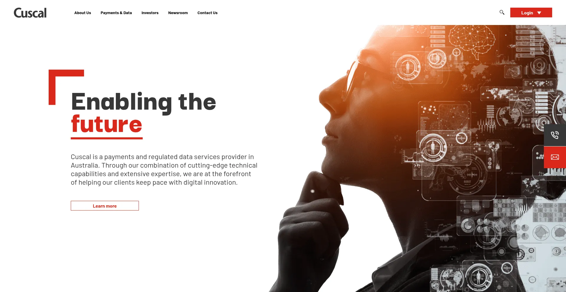 Website screenshot of Cuscal.com