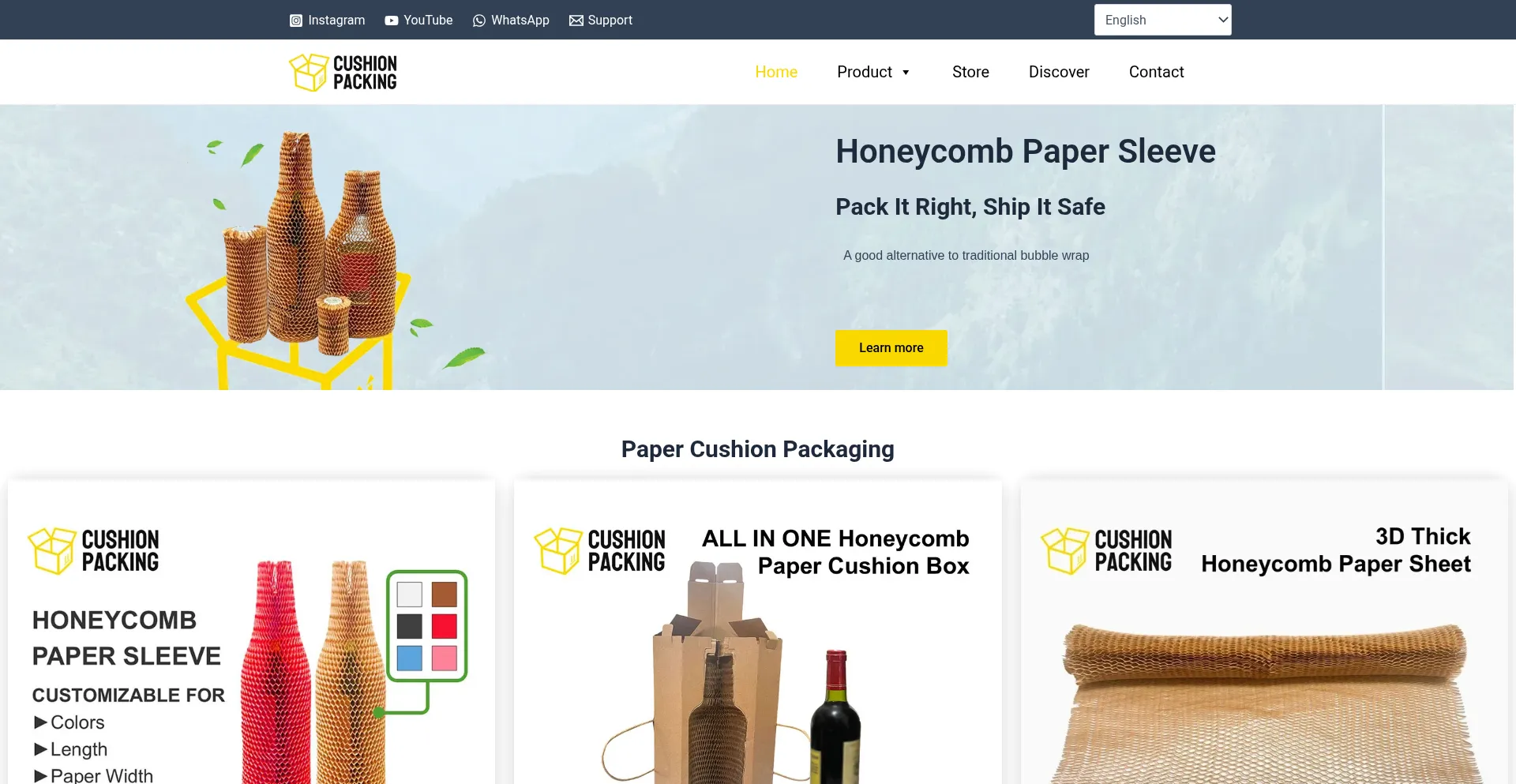 Cushionpacking.com Screenshot