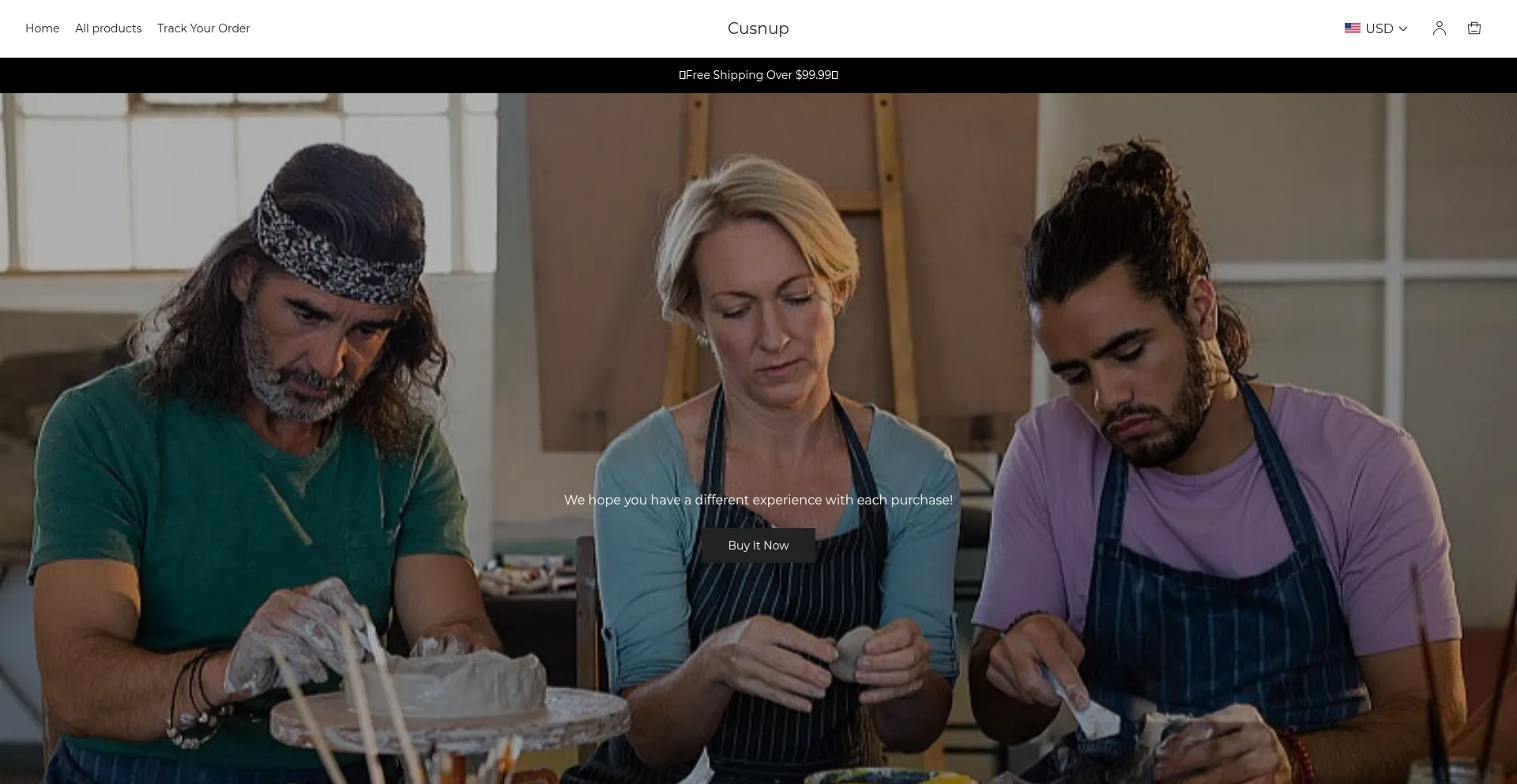 Website screenshot of Cusnup.com