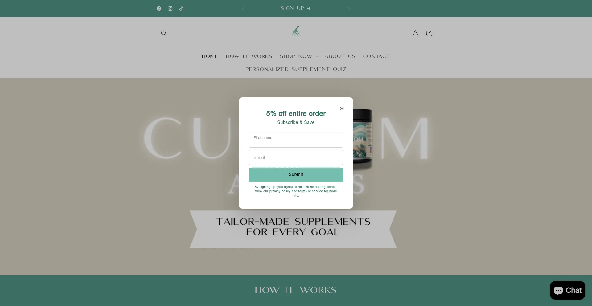 Website screenshot of Customaminos.com