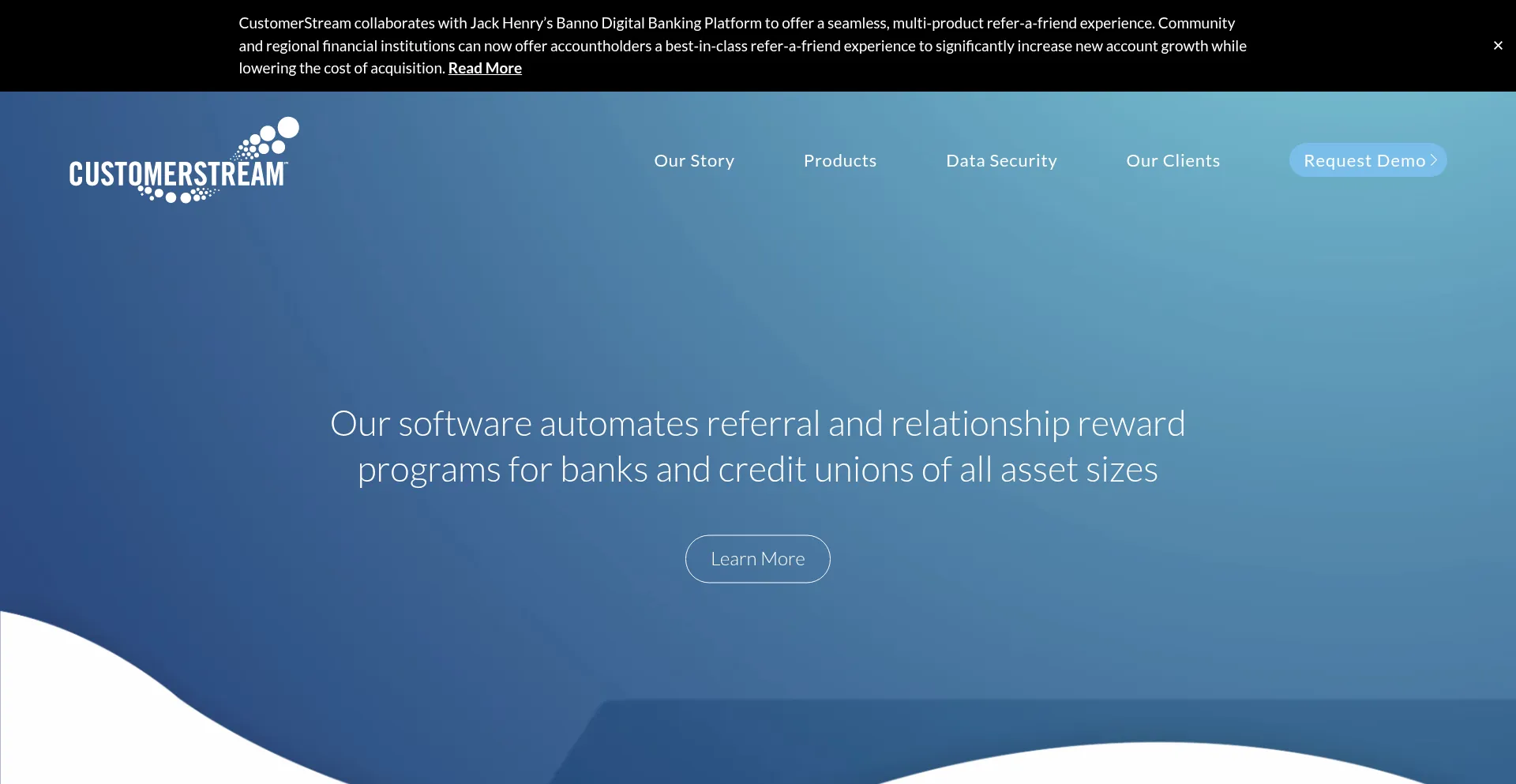 Website screenshot of Customerstream.net